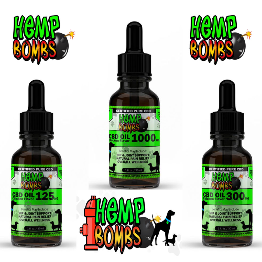 Hemp Bombs Pets CBD Oil Chicken Flavor Tinctures 125mg1000mg